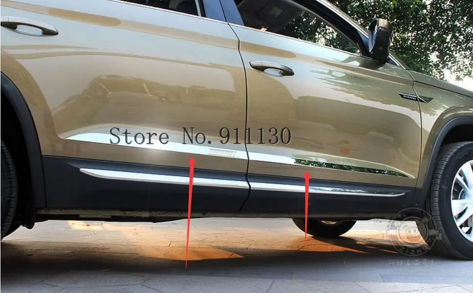 

4 шт., отделка для боковой двери, из нержавеющей стали, для Skoda KODIAQ 2017, 2018, 2019
