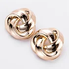 Большие серьги-гвоздики для женщин и девушек, золотистые и Серебристые геометрические серьги, подвески, свадебные серьги для вечеринки невесты, Модная бижутерия EB111