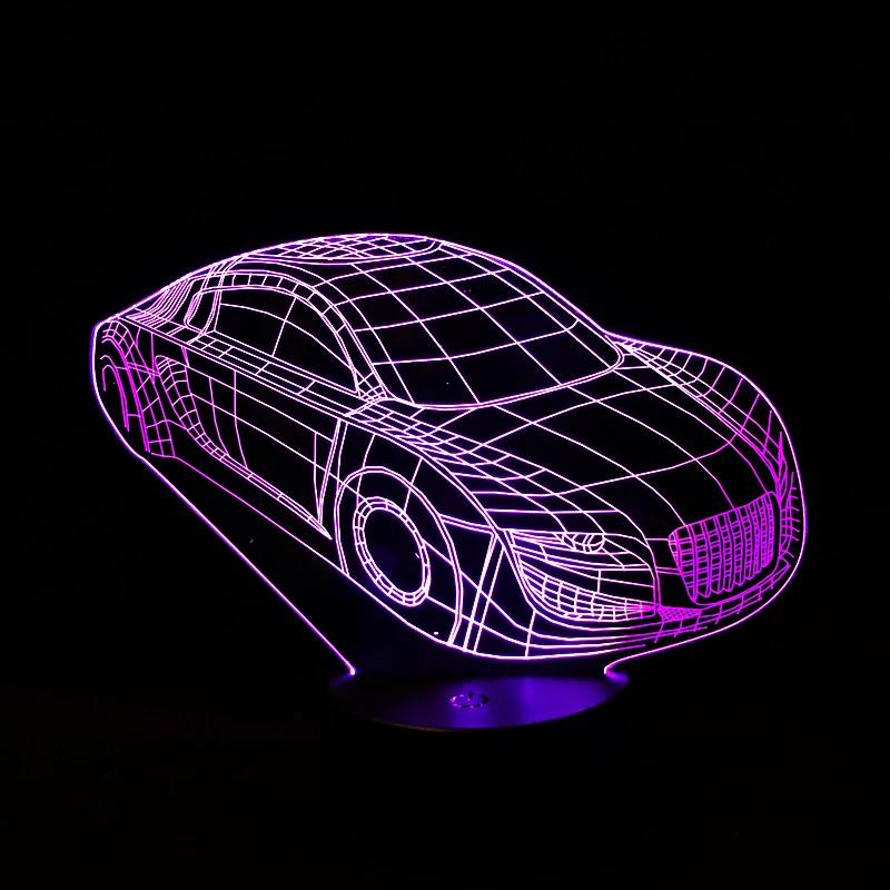 3D деко светильник двигатель автомобильные Форма USB зарядка сенсорный