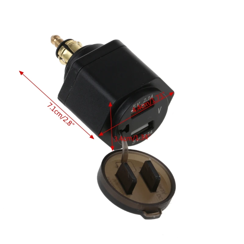 Зарядное устройство с двумя USB-портами для мотоциклов разъем DIN USB А Вольтметр