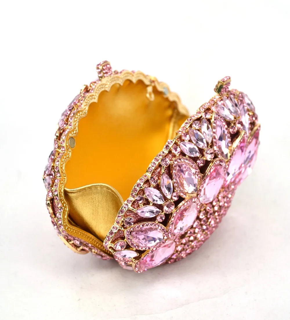 Модная Роскошная брендовая вечерняя сумка с кристаллами розовая клатч