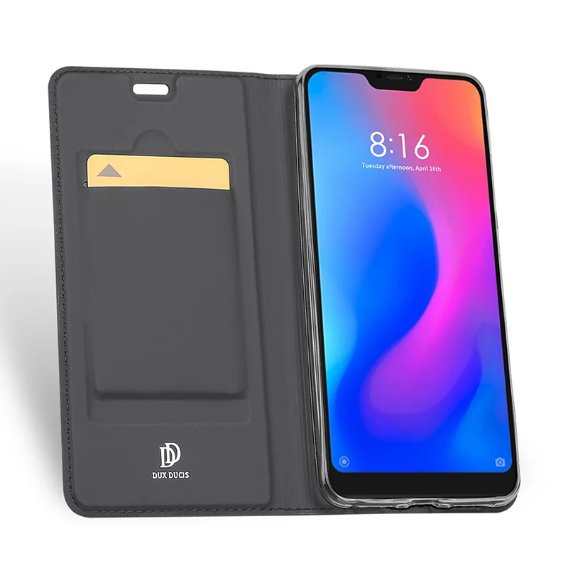 Магнитный кожаный чехол-книжка для Xiaomi Mi A2 Lite чехол-бумажник чехол мобильного