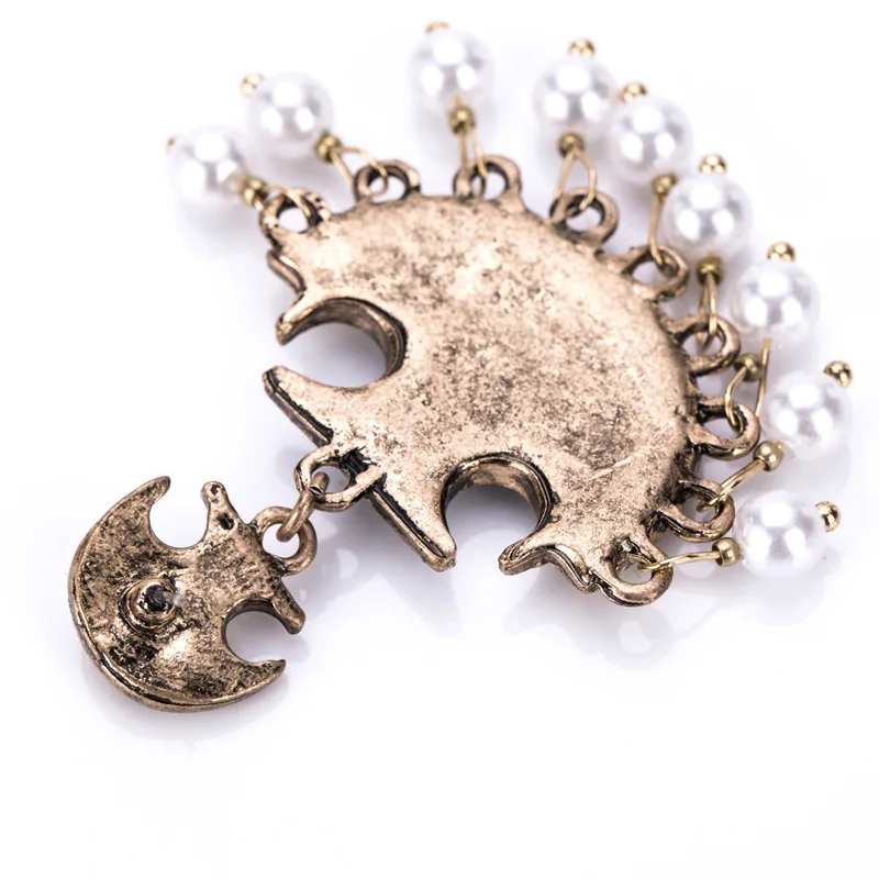 Индийские серьги-подвески Jhumki Jhumka с белым искусственным жемчугом, женские винтажные античные золотые свадебные вечерние ювелирные изделия, Прямая поставка