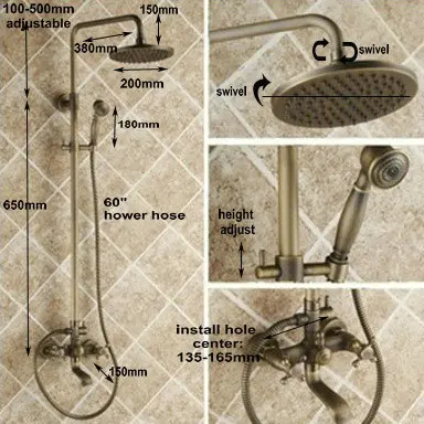 

BECOLA free shipping shower faucet antique bronze bathroom shower set and brass faucet kit GZ-6005