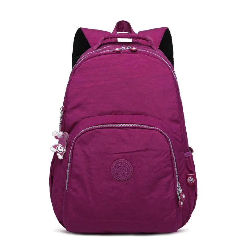 Purple red TEGAOTE, классический рюкзак для девочек-подростков, Mochila Escolar Feminina, Женский Школьный рюкзак, нейлоновый водонепроницаемый рюкзак для ноутбука, женский рюкзак - Цвет: Purple red