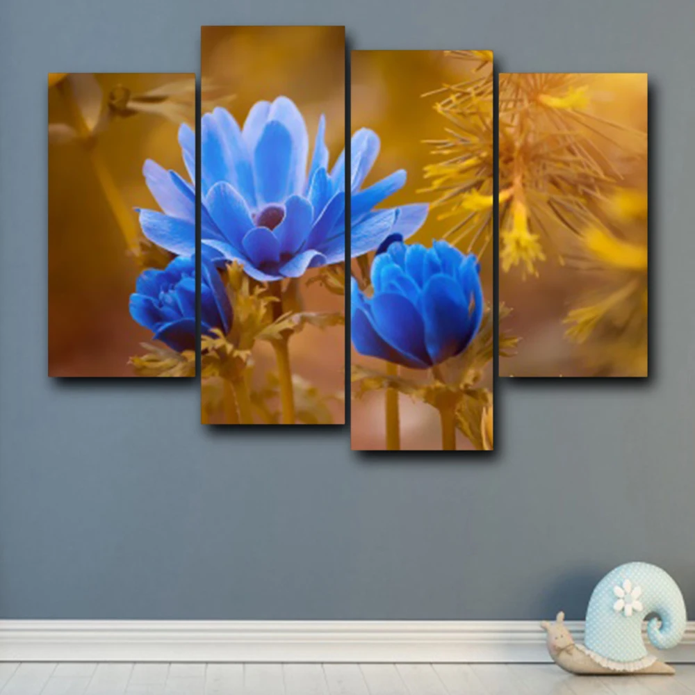Laeacco Blue Anemone цветочный принт на холсте картина для украшения дома настенная