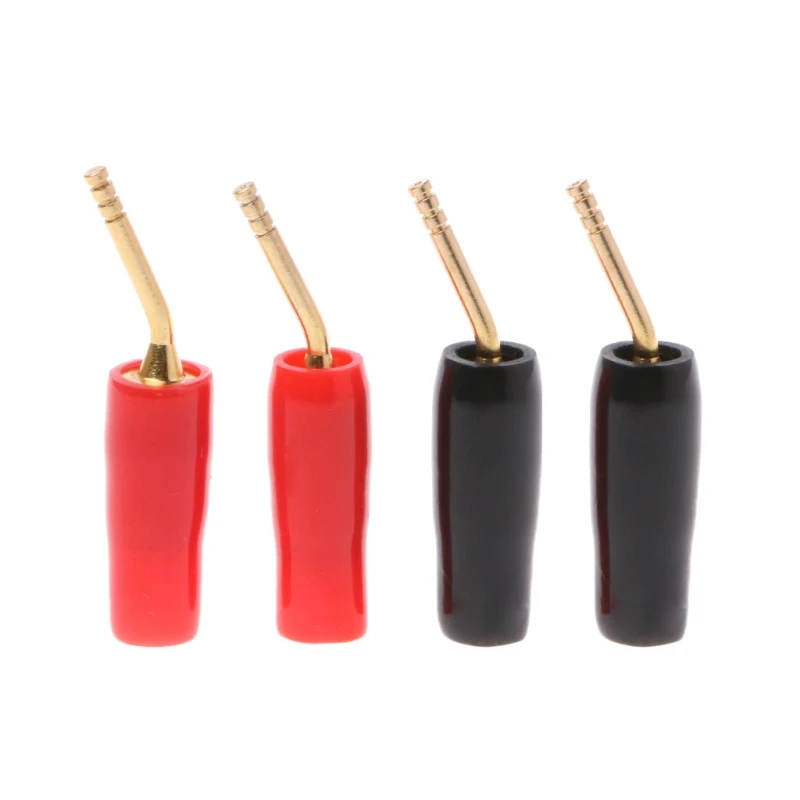 

4 Pcs Wire Pin Terminal Plug Banana Plugs Speaker Screw Lock Cable Connectors