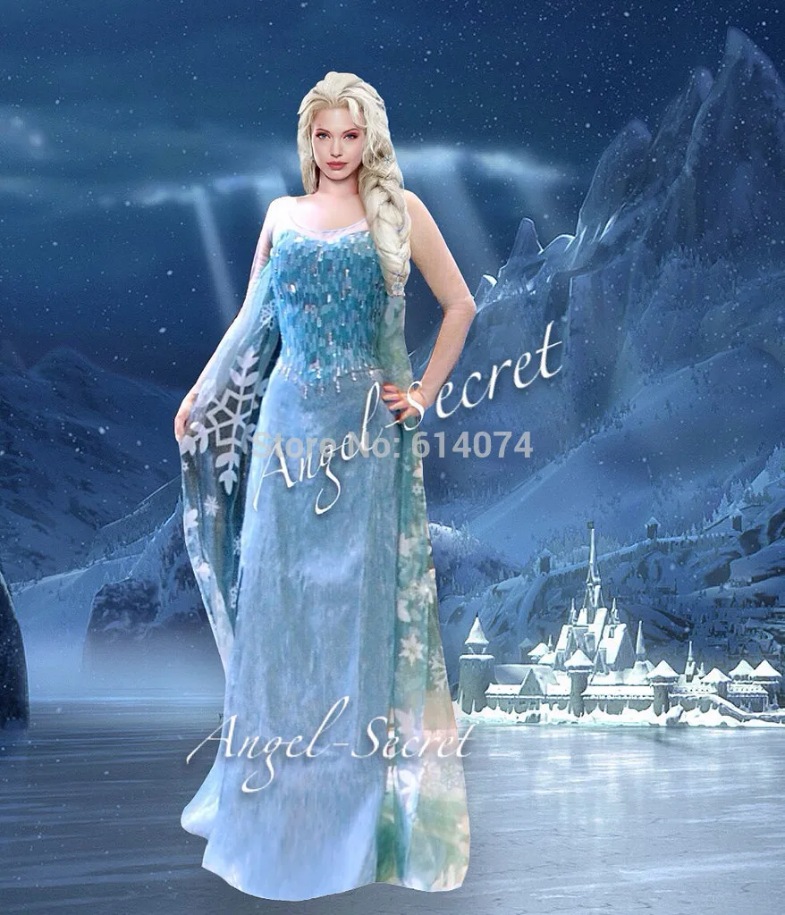 Платье для косплея Снежной королевы и Эльзы платье ручной работы с накидкой