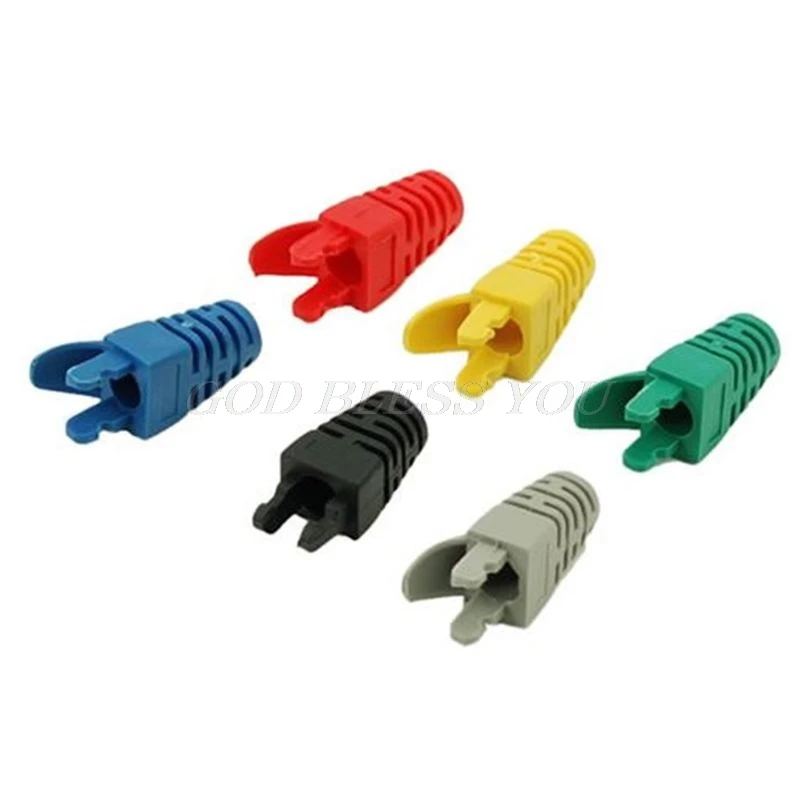 

50PCS Network Tool RJ45 Cable Ends Plug Connector Cover Boots Cap Cat5 Cat6 Safety RJ45 Connector Jacket Cable Adapter