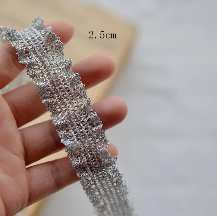 3 метра серебряное вышитое свадебное платье DIY кружева обрезки для шитья 2 5 см