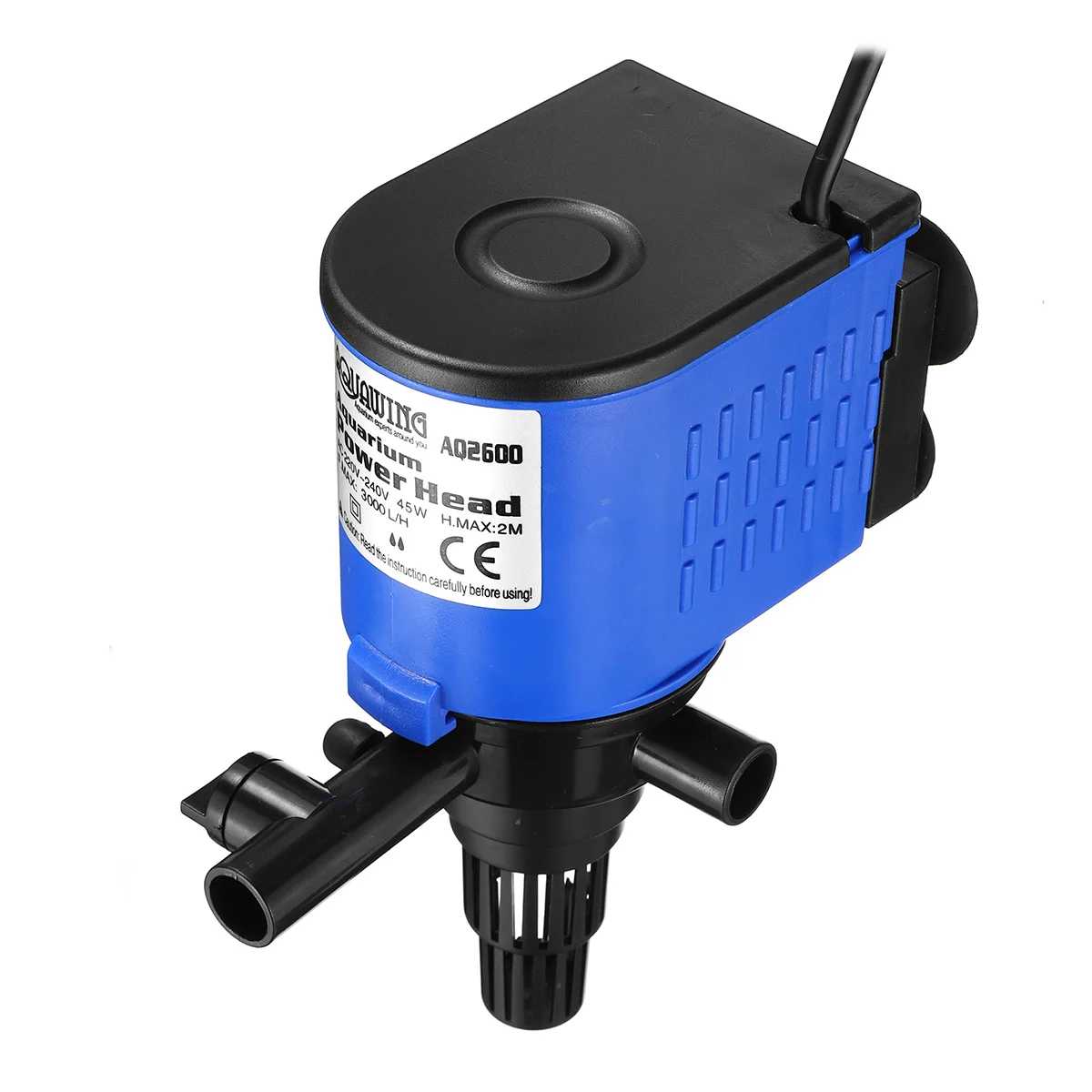 AQ2600 3 в 1 аквариумный погружной насос кислородный Powerhead фильтр для воды аквариумный пруд 220-240 в 360 градусов водопоглощение синий ABS - Цвет: AQ2600