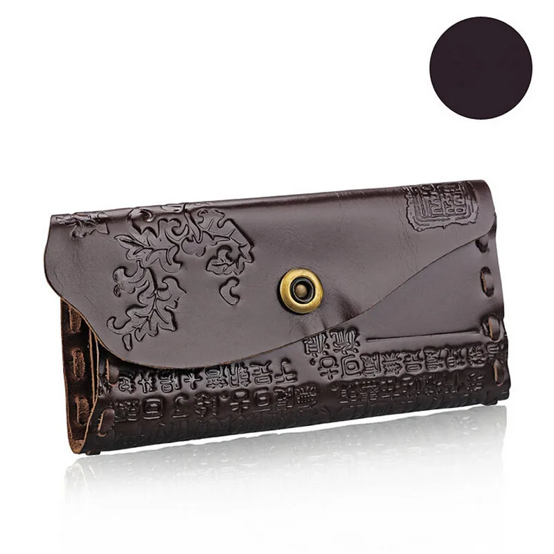 Женский Длинный кошелек из натуральной кожи с цветочным принтом|brand women wallet|women brand