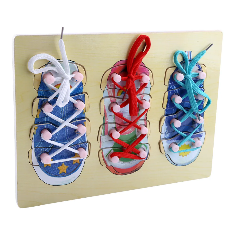 Детские игрушки деревянная игрушка для галстука шнуровка доска нарезания резьбы