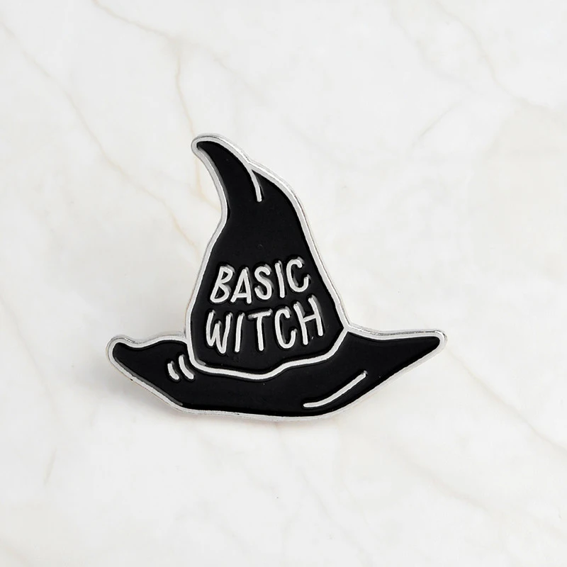 16 Halloween Party Accessories Gothic Magic Book Witch Skull Coffin Cat Hand Addams Family Brooch Button Enamel Lapel Pin Badge - Окраска металла: 16