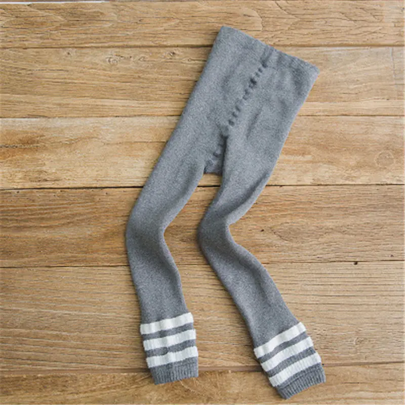 gray Однотонные Мягкие плотные колготки детские колготки для девочек колготки с петлей для детей от 1 до 7 лет - Цвет: gray