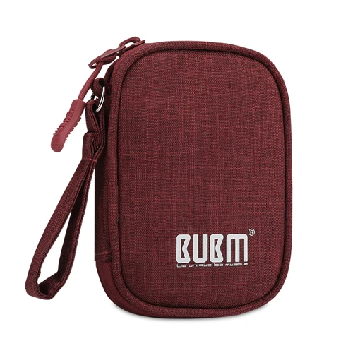 Чехол для флеш-накопителя BUBM mini USB, универсальная переносная сумка для цифрового хранения, кабель для наушников, u-диск, чехол для путешествий, органайзер для карт памяти - Цвет: Red-Single Layer