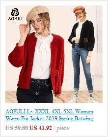 AOFULI M~ xxl xxxl Элегантное синее длинное пальто плюс размер дамы отложной воротник двубортное пальто модный шерстяной топик A3837