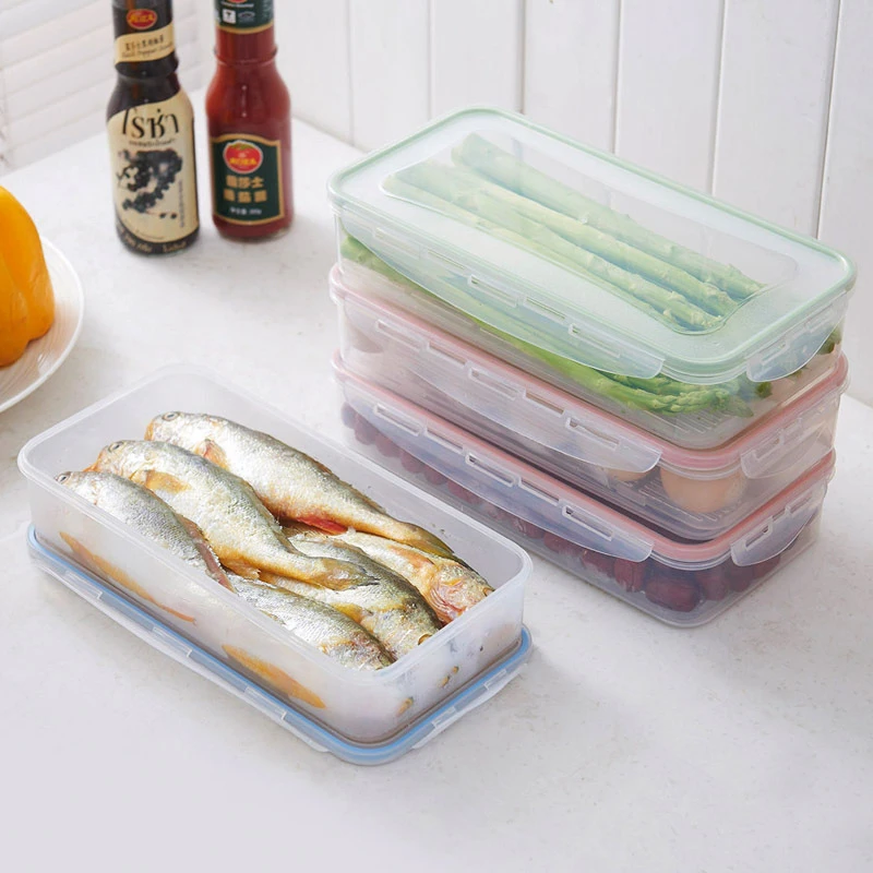 Кухонный шкаф для холодильника, морозильная камера, Ланч-бокс, пластиковые ящики для хранения, ящик для хранения холодильника, контейнеры для хранения пищевых фруктов с крышкой