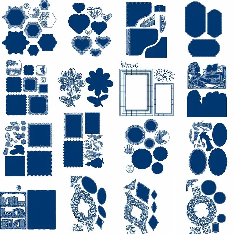 Цветок книга круг рамка вырезанные штампы сделай сам альбом для открыток