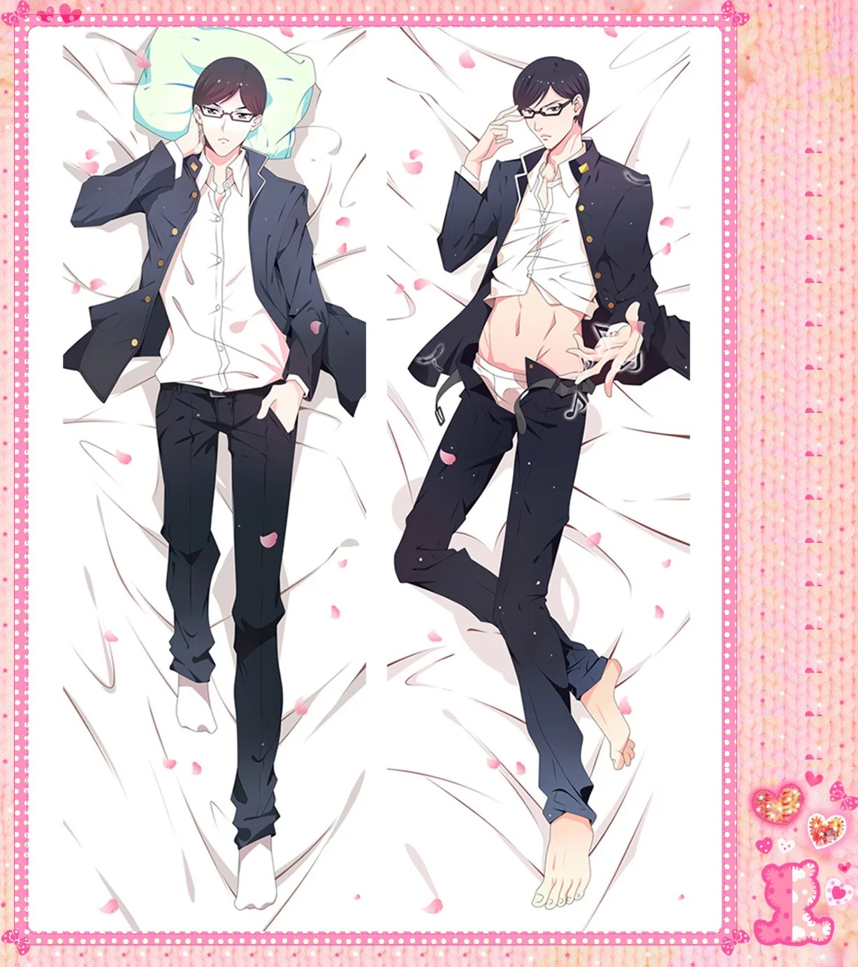 Чехол для подушки Sakamoto desu ga Double Boster Hugging с рисунком из аниме наволочка персиковой