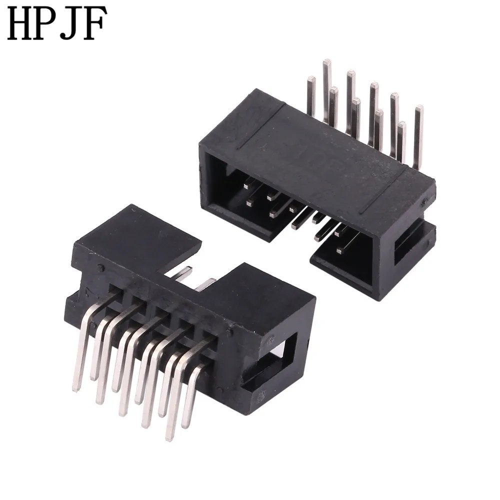 10 шт. шаг 2,54 мм 2x5Pin DC3 10-контактный прямоугольный Штекерный кожух PCB IDC разъем BoxHeader