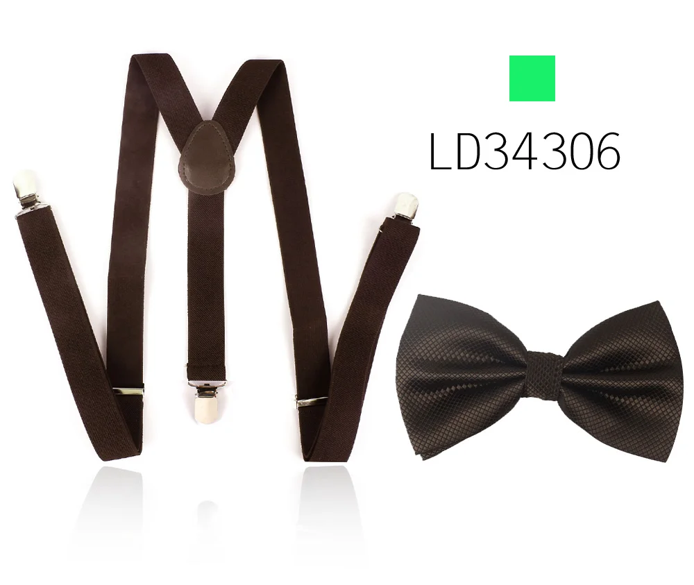 LD34306 Новые однотонные мужские комплекты с галстуком-бабочкой и подтяжками, классические рубашки с бабочкой на подтяжках для мужчин, галстуки-бабочки, галстуки-бабочки - Цвет: LD34306