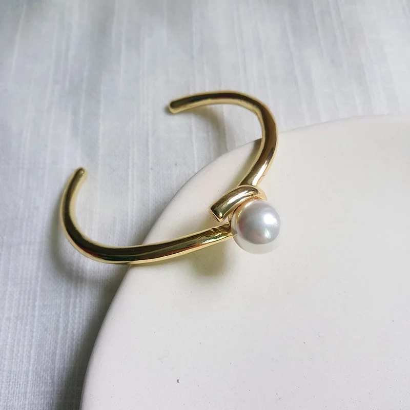 WTLTC барочные простые перламутровые браслеты для женщин металлические запястья