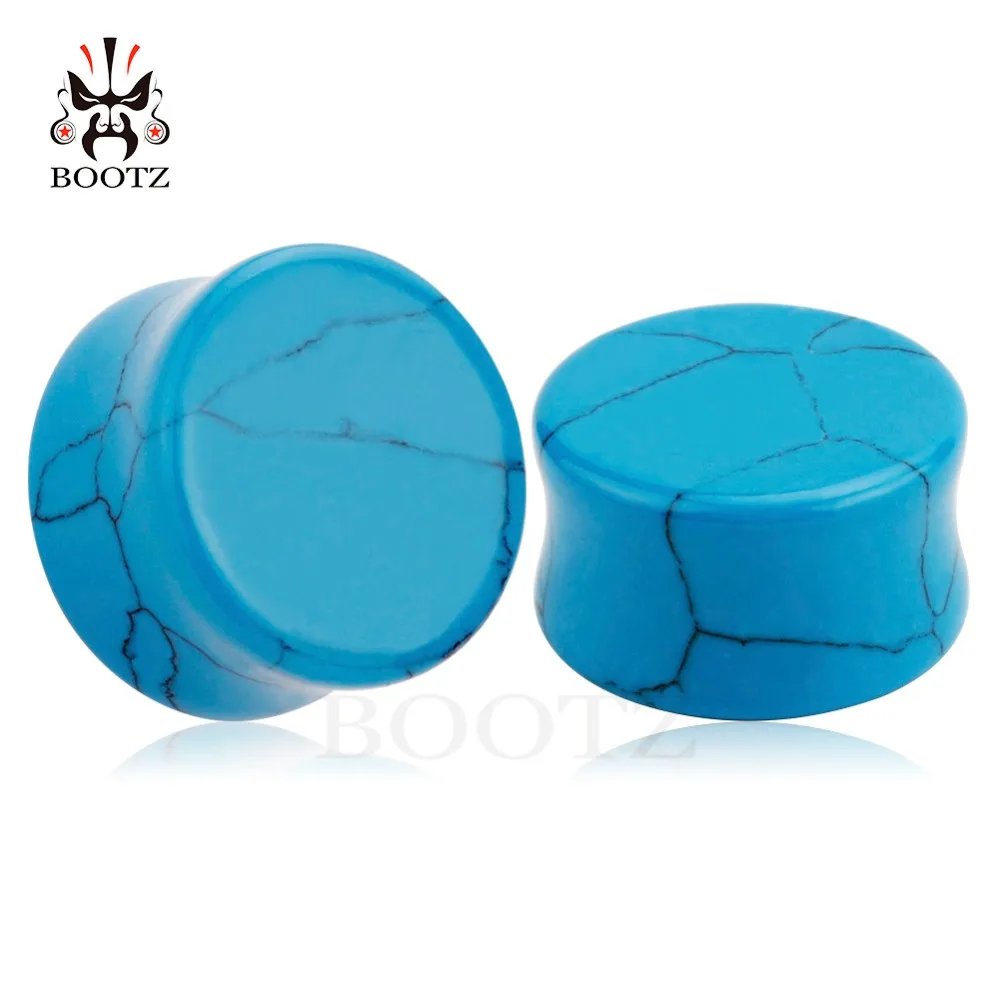 Wholesale Price Fashion Blue Stone Ear Plugs Tunnels Piercing Body Jewelry Earring Gauges Expanders Stretchers 32PCS | Украшения и