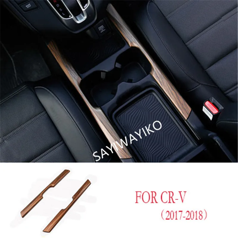 

For HONDA CRV C-RV 2017 2018 Shift Knob Control Panel Cover Trim With Cup Frame Holder Car Accessories Interior decoration