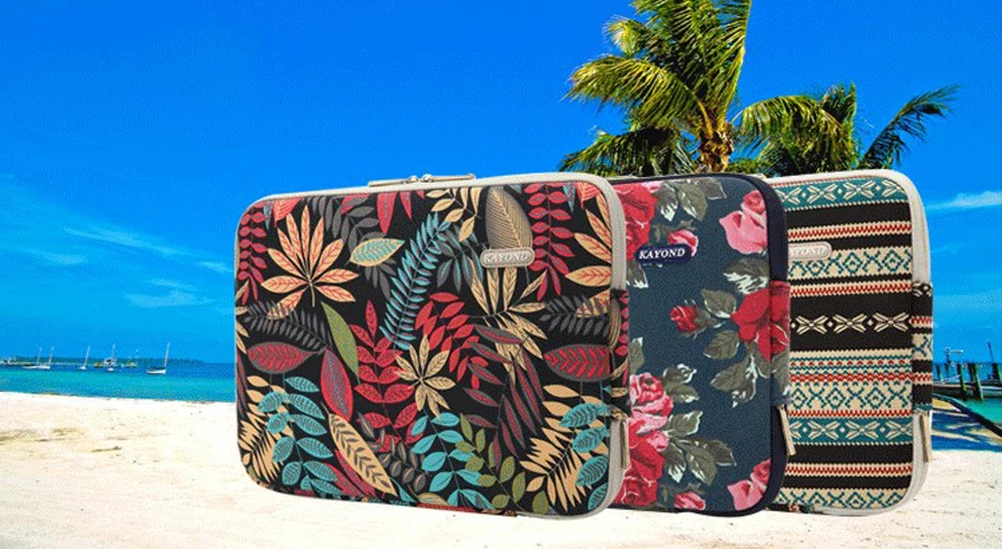 Waterproof Canvas Printing Women Men Sleeve Laptop Bag For Macbook Air 13 Pro 11 12 14 15 Case For Xiaomi Asus Lenovo Cover