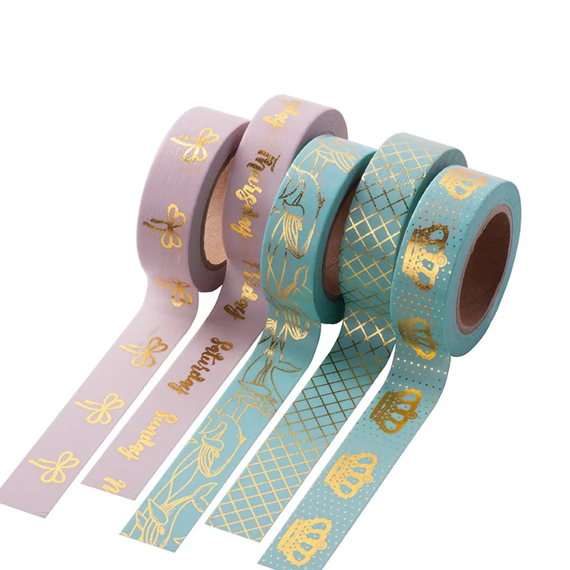 15mmGlitter розовое золото Фольга васи лента с возможностью креативного