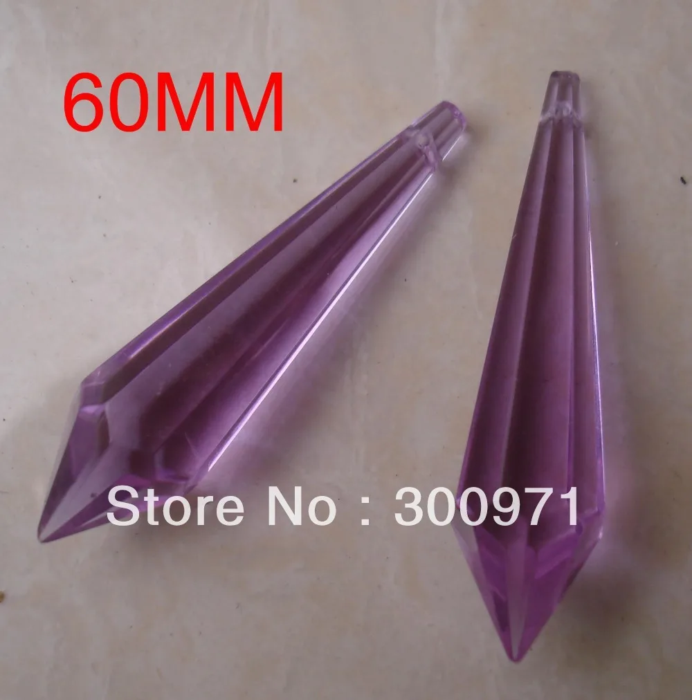 Бесплатная доставка 50 шт./лот 60 мм фиолетовая Хрустальная ледяная призма люстра