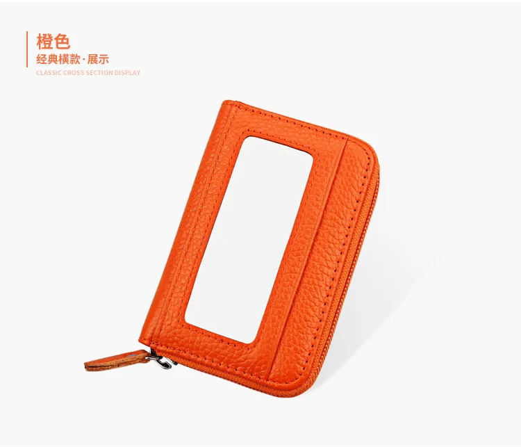 Модный кошелек из натуральной кожи для женщин Женский RFID крепление фиксатора кошельки дорожный с молнией Женский кошелек женский держатель карты