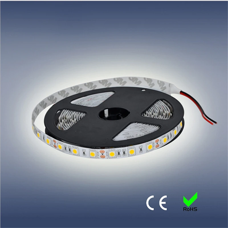 

5m/roll Free shipping LED strip SMD 5050 LED softstrip 12V DC Yellow color High Brightness IP20