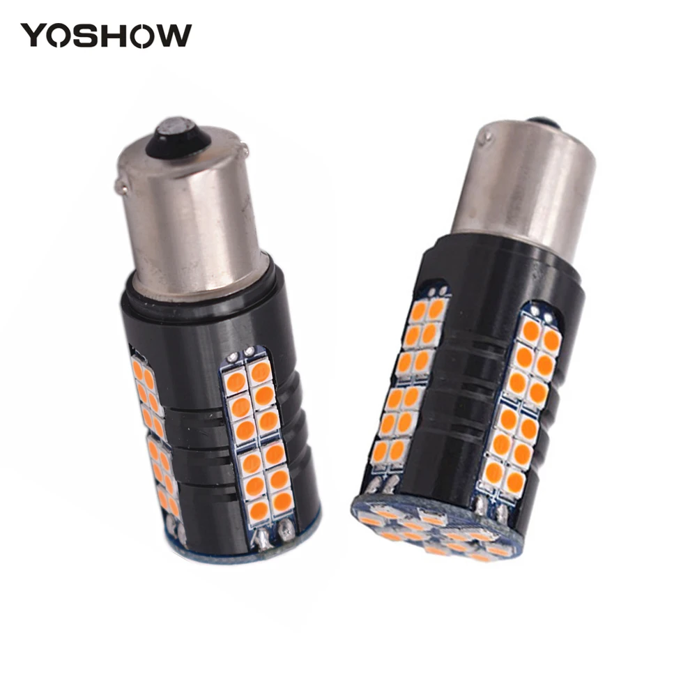 2 шт. 60 SMD 3030 светодиодный 1156 BA15S 1157 BAY15D Canbus белый желтый красный автомобиль P21W PY21W