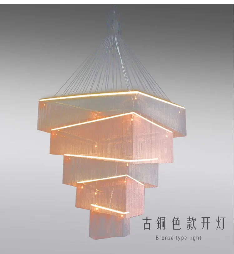 Postmodern aluminum chain chandelier tassel lamp living room dining bedroom villa hotel club led | Освещение