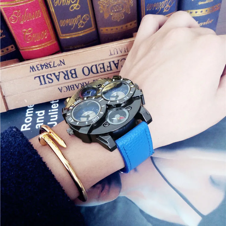 Fashion Mens Watch Top Brand Luxury Women Quartz Leather Military Sports Wristwatch Large Dial Cool Trendy | Наручные часы