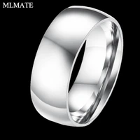 8mm men women classic high polished comfort fit domed black titanium stainless steel metal wedding band ring