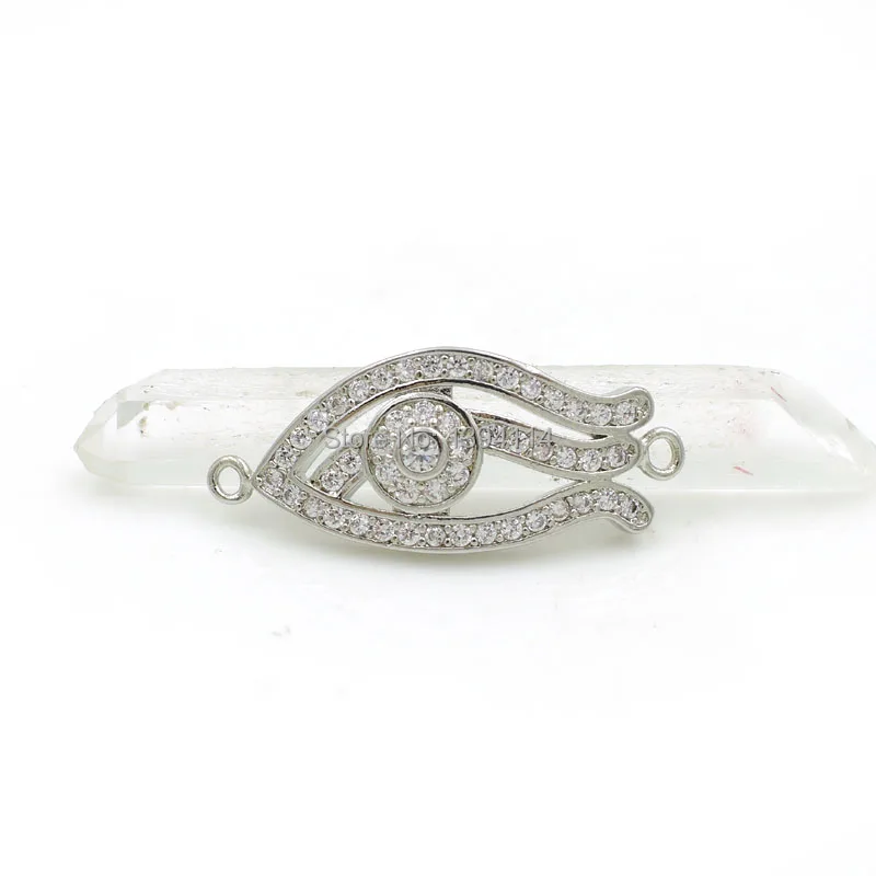 26*11*3mm Micro Pave Clear CZ Fish Head Connector Fit For Men And Women Making Bracelets Jewelry | Findings &amp Components