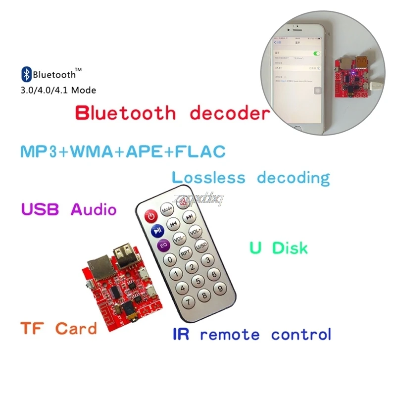 4 1 Bluetooth MP3 декодирующая плата автомобильный динамик сменный модуль с пультом