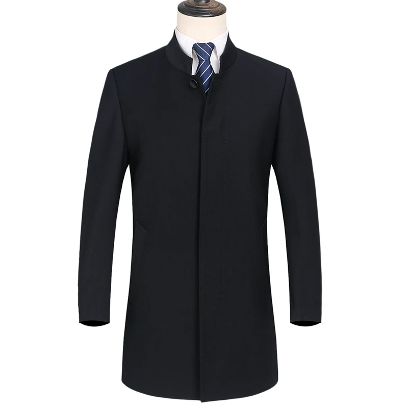 Тренчкот мужской в японском стиле Длинная ветровка однобортная модель 2019 года 8XL