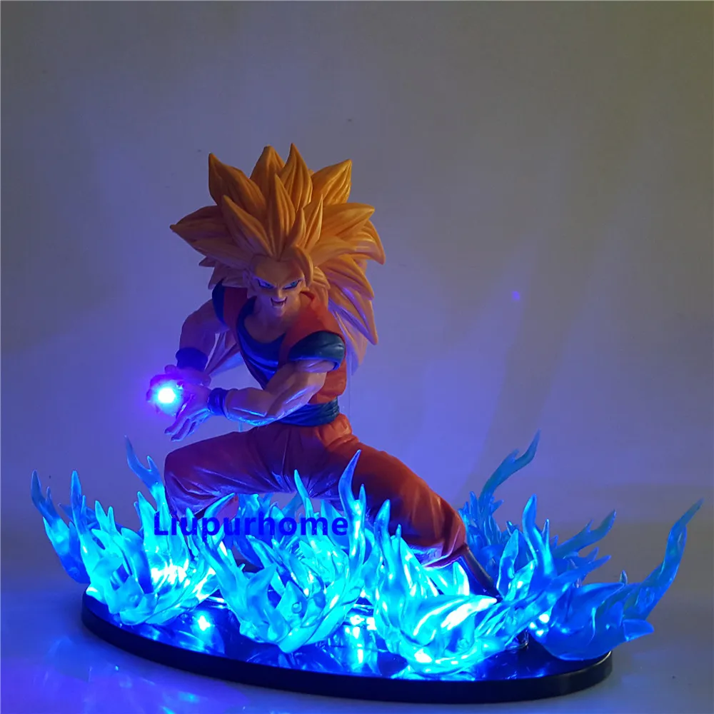Dragon Ball лампа DBZ Goku Супер Saiyan 3 синий огонь светодиодные ночники Dragon Ball Супер Kakarotto Goku DIY детская настольная лампа MY1