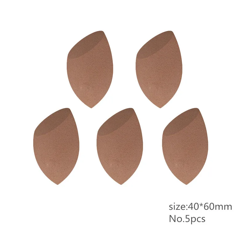 5PCS 1/3/5/6 шт. Кофе Цвет пуховка для нанесения основы под макияж губки косметическая губка для смешивания, порошок Гладкий макияж инструмент для девочек YA96 - Цвет: 5PCS