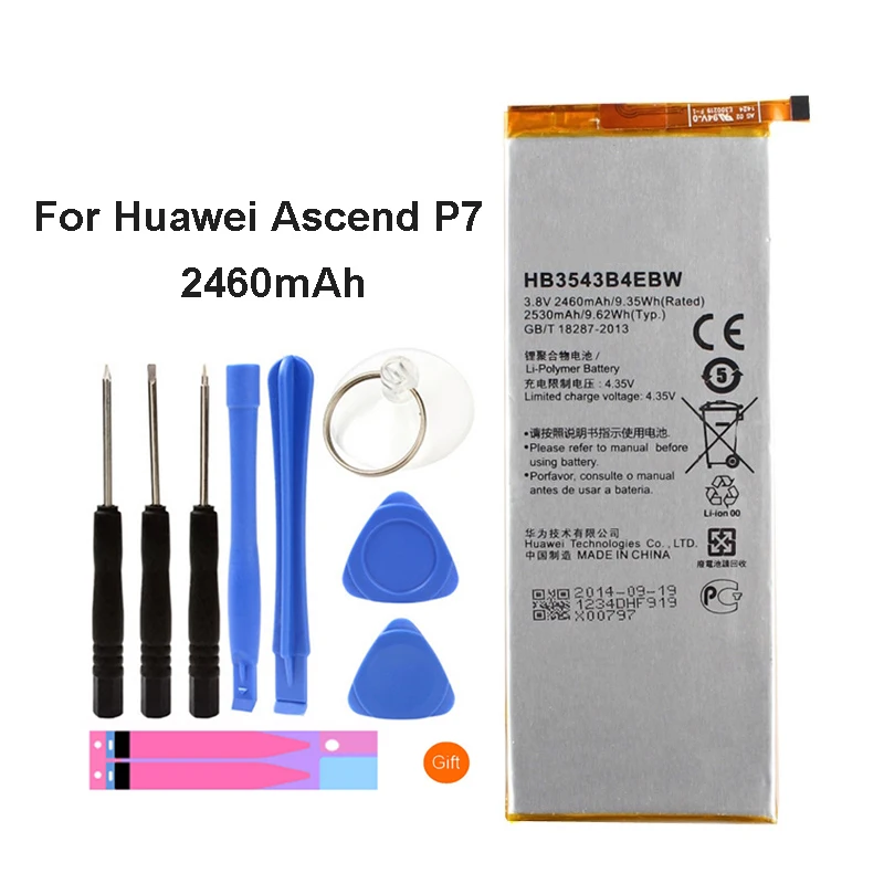 Оригинальный аккумулятор HB3543B4EBW для телефона Huawei Ascend P7 L07 L09 L00 L10 L05 L11 2460 мАч