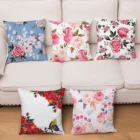Наволочки плюшевые, короткие, с рисунком розы в скандинавском стиле, чехол для подушки с принтом, наволочка для домашнего декора