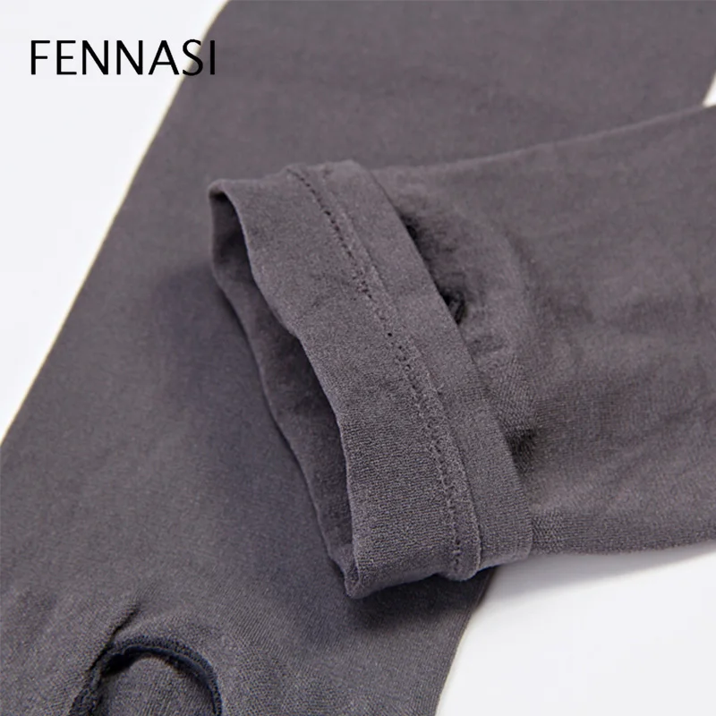 Женские теплые колготки FENNASI черные бархатные ярких цветов с высокой эластичной