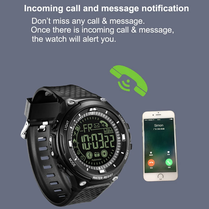 TICCI Мужские Спортивные Bluetooth умные часы Шагомер Smartwatch водостойкий фитнес-трекер