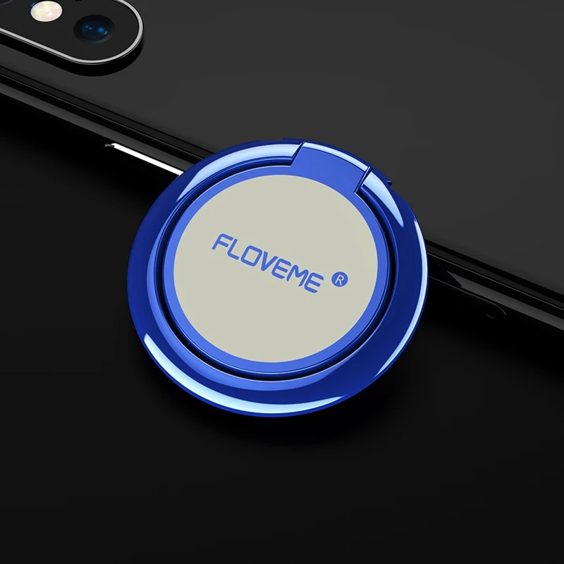 Blue Logo Floveme Магнитная палец кольцо держатель для Samsung Galaxy S9 S8 Plus универсальная 360 Поворот настольная подставка держатели для IPhone X 8 7 6 S 6 5S 5 держатель для телефона в машину кольцо для телефона попсокет - Цвет: Blue Logo