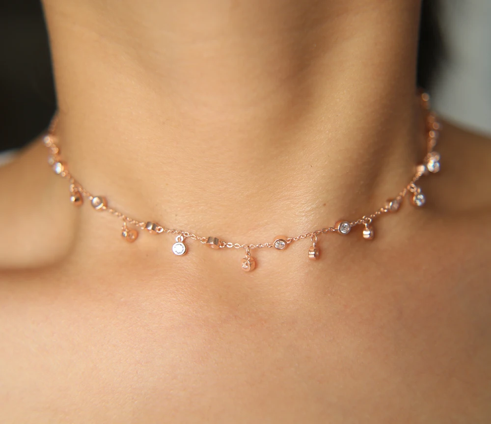 Женское Ожерелье чокер из серебра 925 пробы|Ожерелья| |