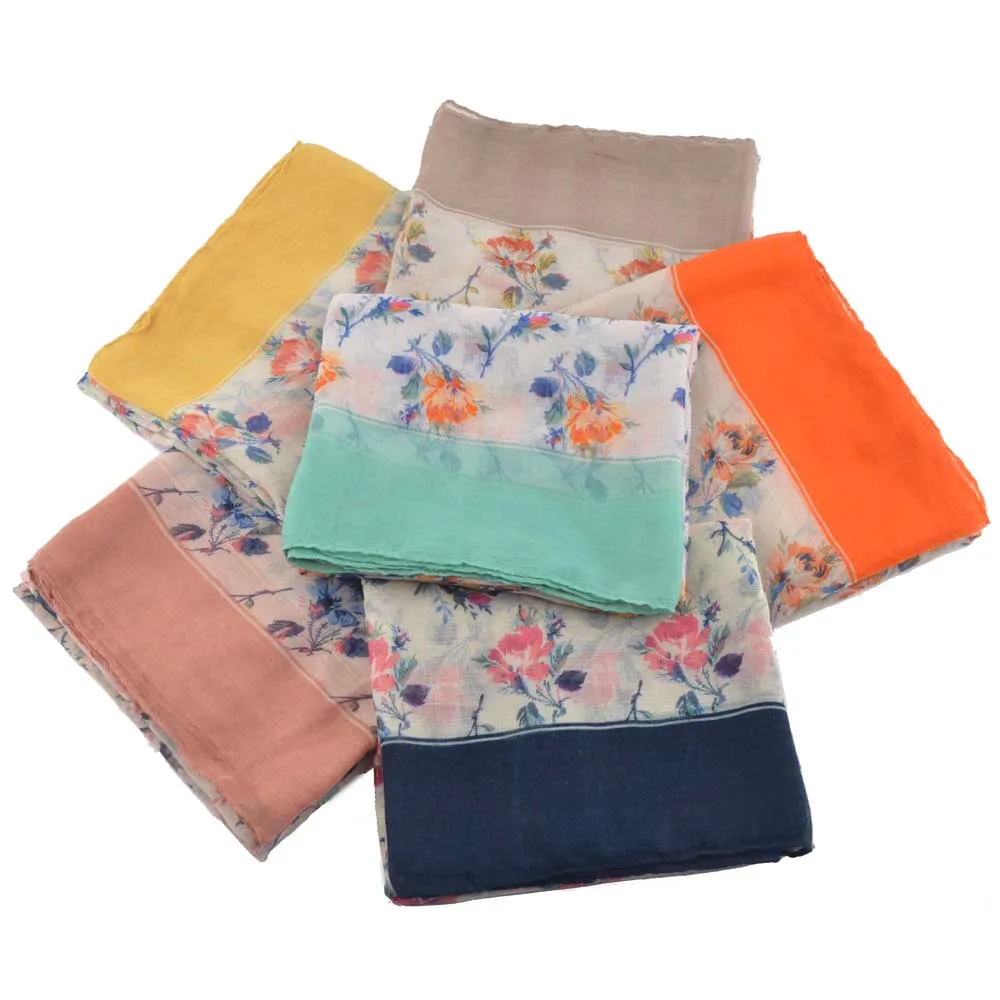 mixed colors Moda mujer, мусульманский хиджаб, цветочный шарф, шали и шарфы, вискозный цветочный хиджаб, головной убор, Цветочная шаль, летний корейский шарф - Цвет: mixed colors